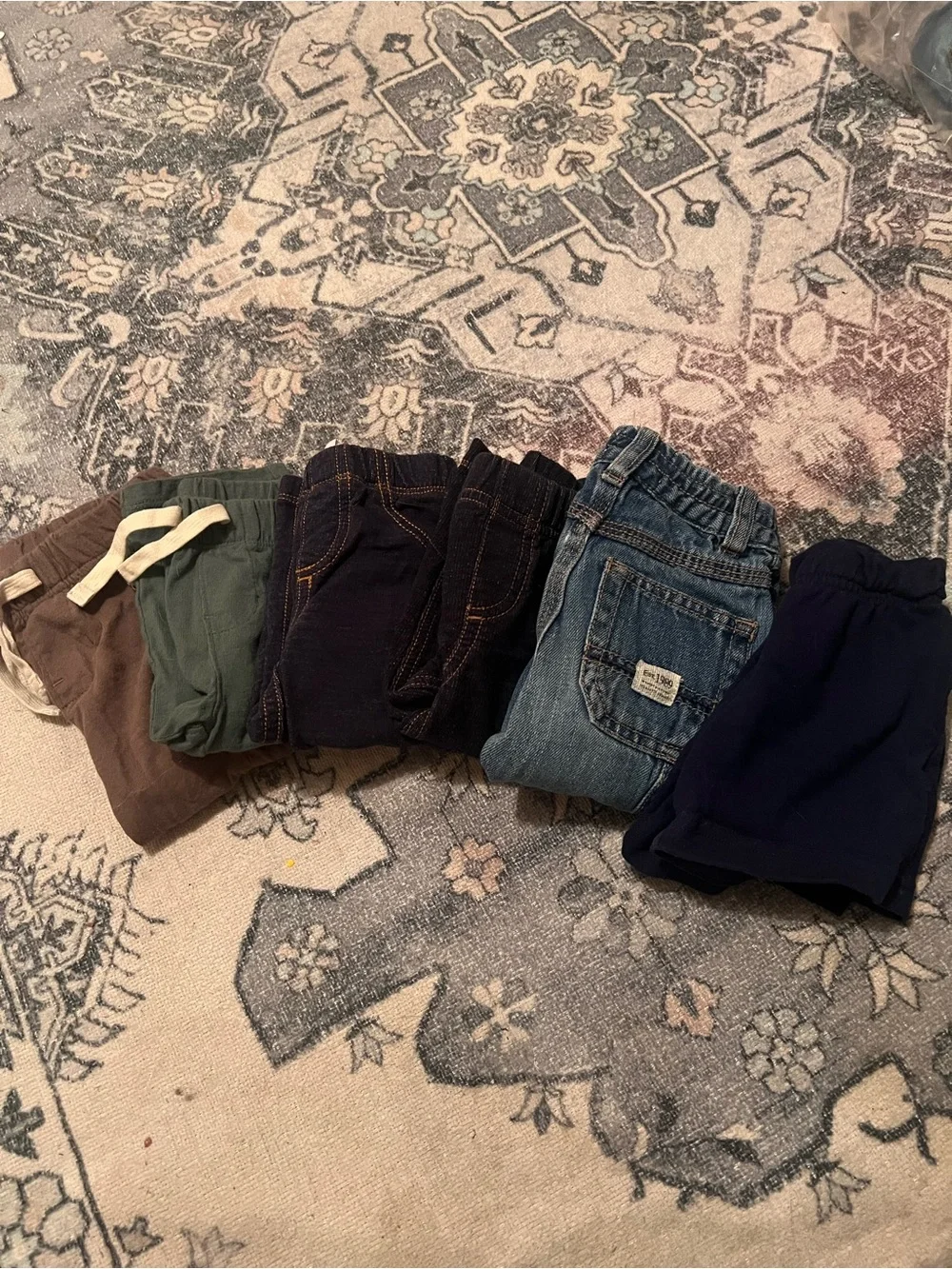 GAP Kids Bottoms Set - Navy, Denim, Olive & Brown